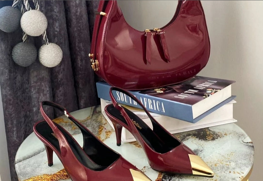 Shoes and top handbag