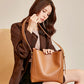 Large Capacity Leather Tote Bag For Woman Korean Version