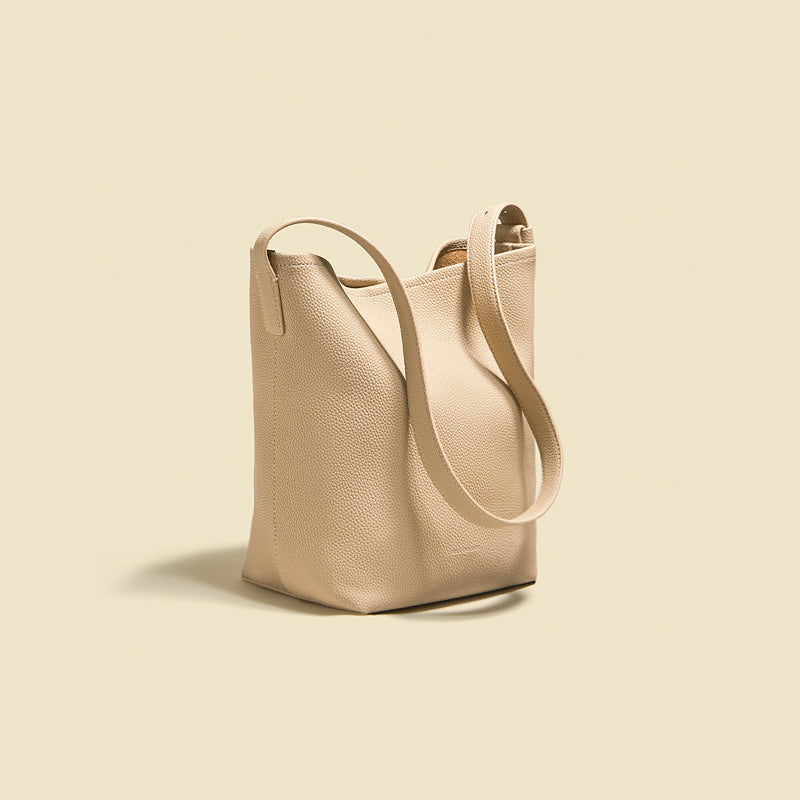 Regina Top Grain Leather Soft Tote Bag Top Grain Leather Commuter Bucket Bag