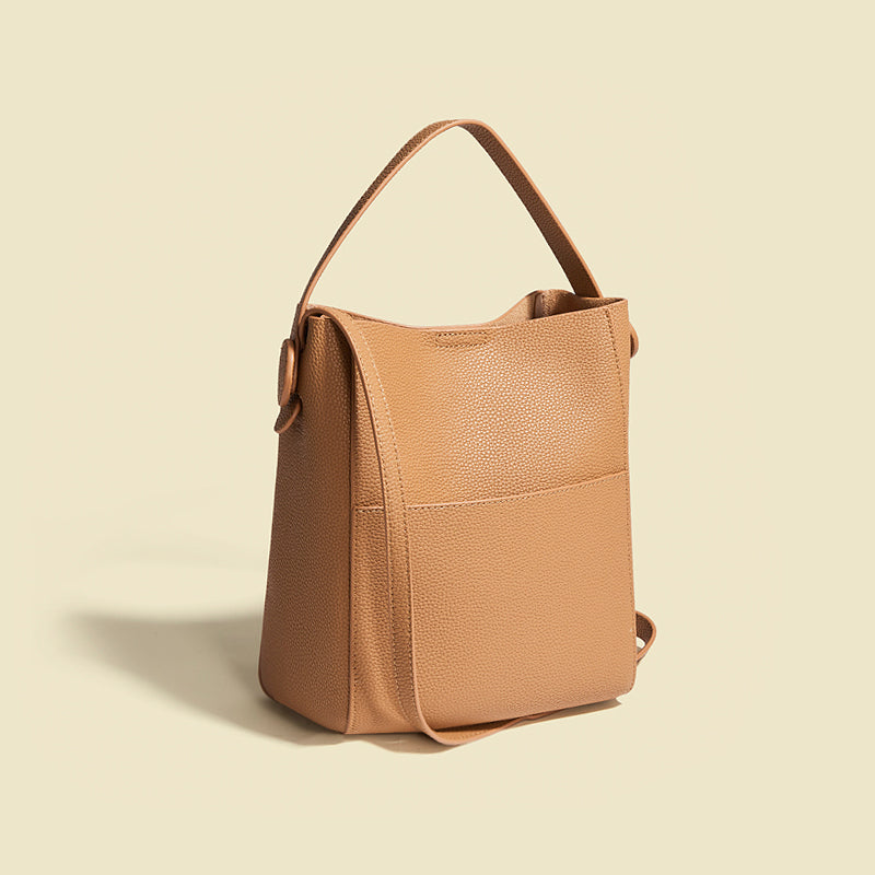 Regina Soft Leather Bags Tote Bag Large Capacity with Extra Phone Pocket Outside