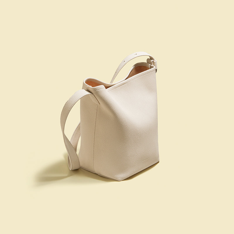 Regina Top Grain Leather Soft Tote Bag Top Grain Leather Commuter Bucket Bag