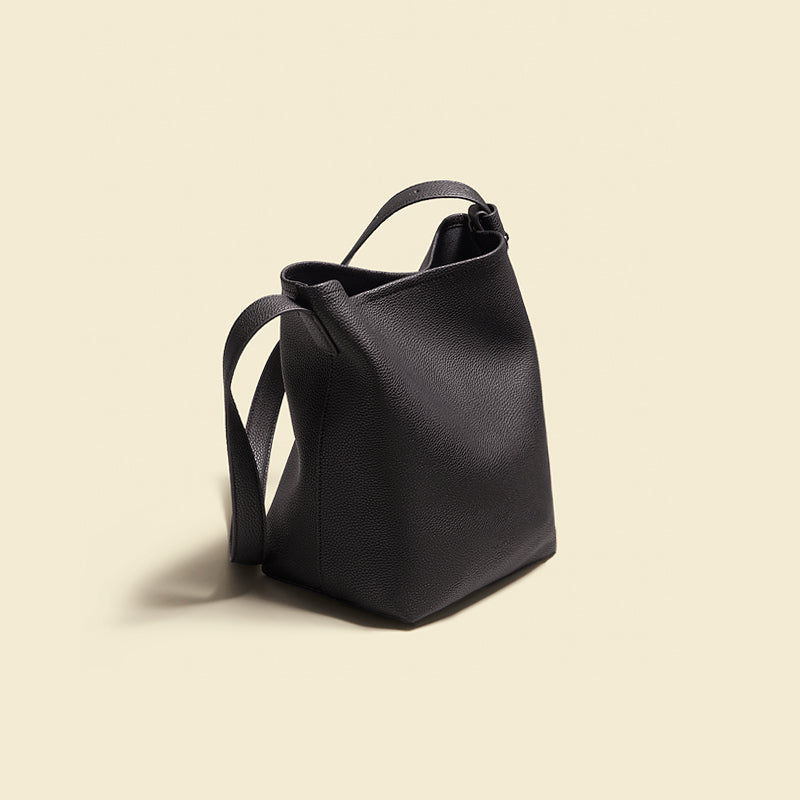 Regina Top Grain Leather Soft Tote Bag Top Grain Leather Commuter Bucket Bag