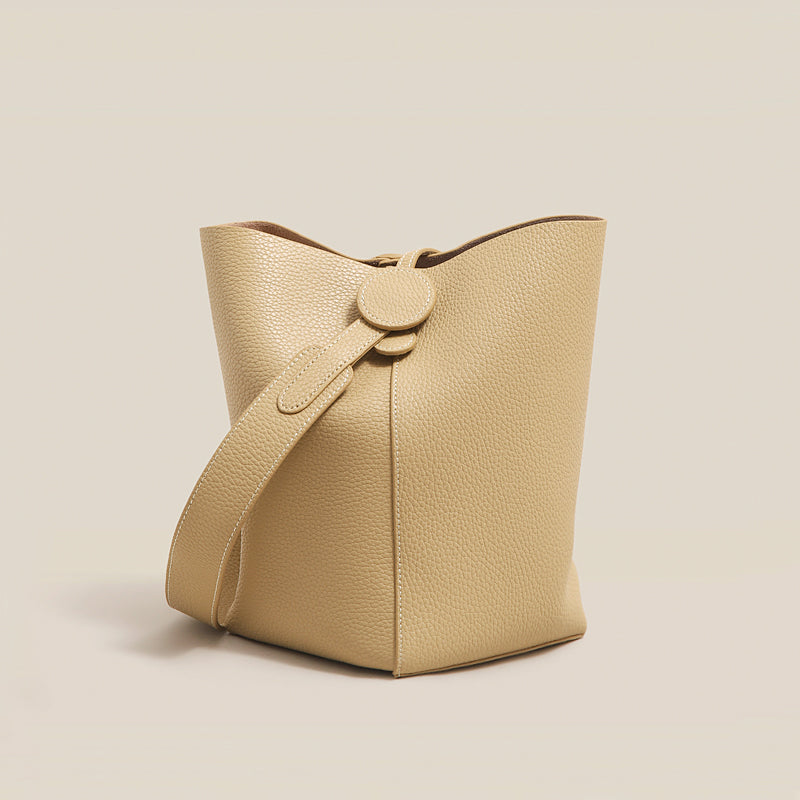 Commuter Bucket Bag Soft Leather Tote Bag