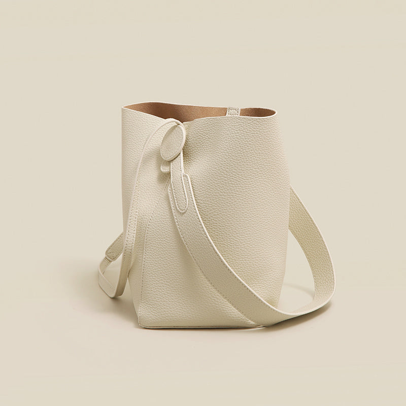 Commuter Bucket Bag Soft Leather Tote Bag