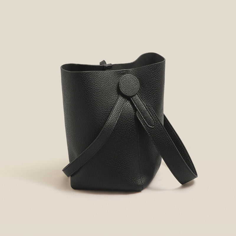 Commuter Bucket Bag Soft Leather Tote Bag