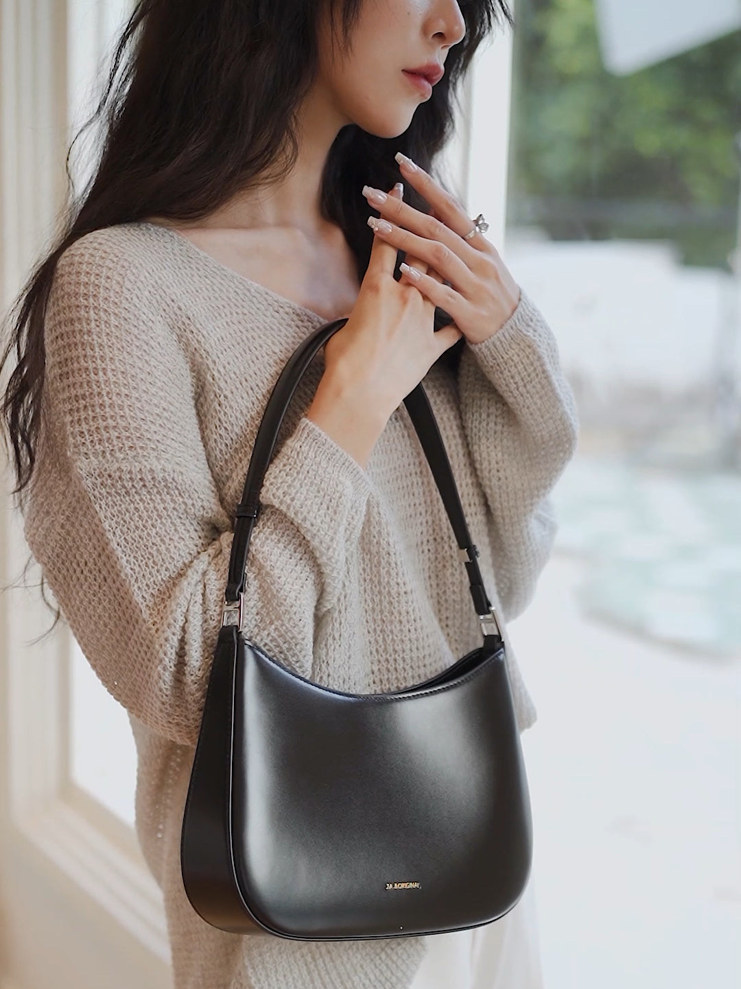 Leather Black Bag Small