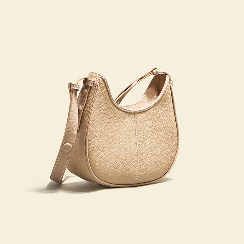 Beige leather cheap hobo bag