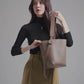 Commuter Bucket Bag Leather Fashion Top Grain Leather Vegetable Basket Crossbody Bag